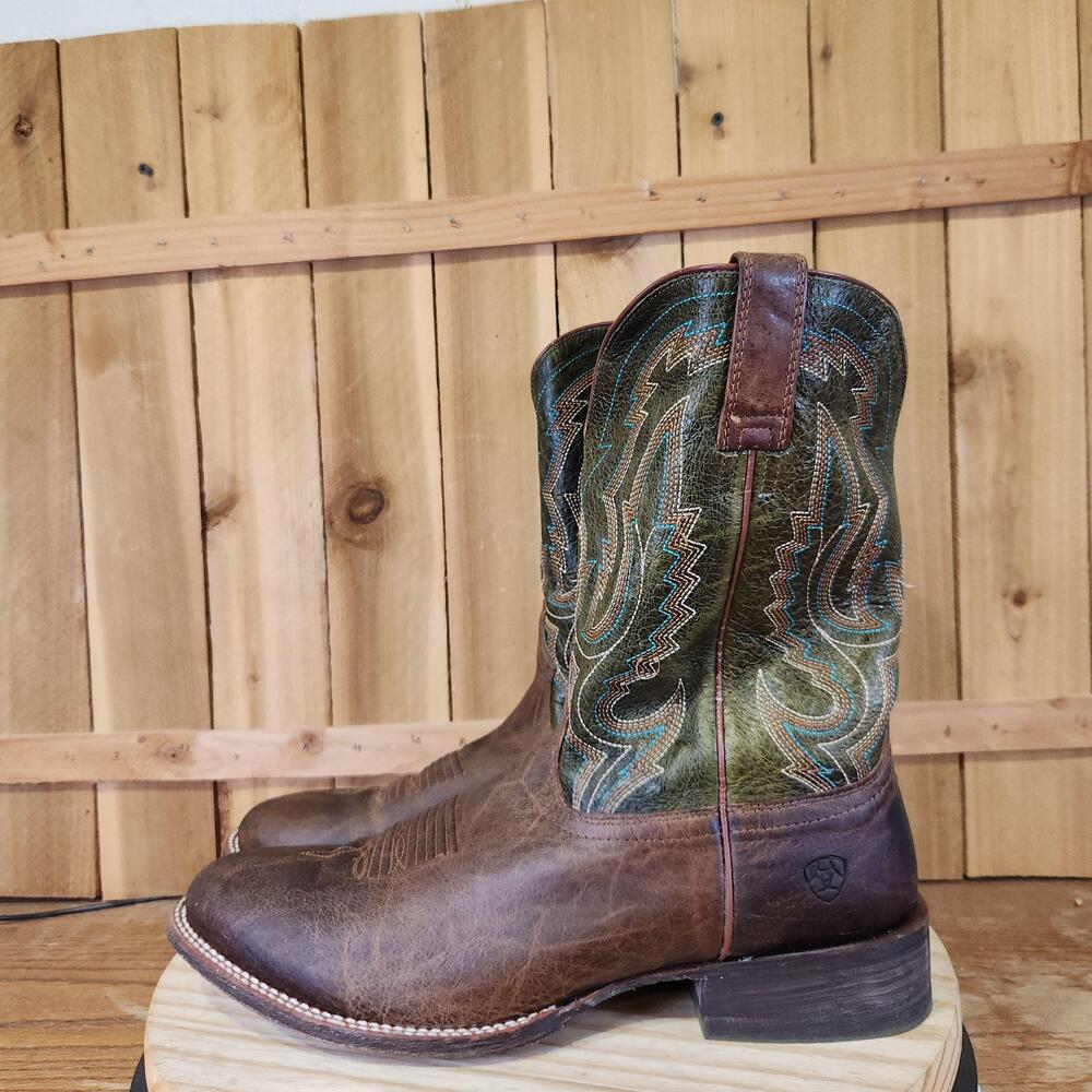 Ariat Circuit Competitor Boots Mens 13 D Brown Leather Western Square Toe